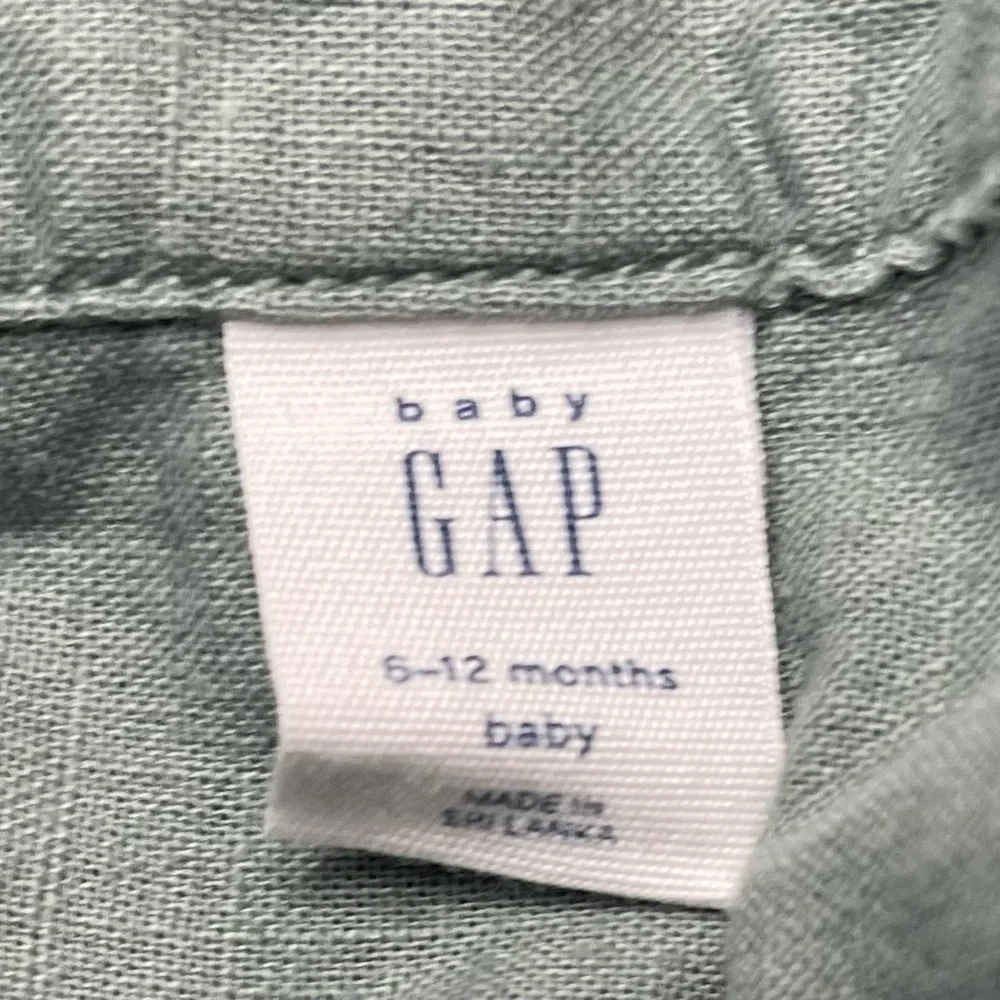 Baby Gap Green Linen-Cotton Cabana Romper